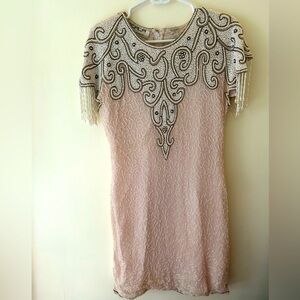 Scala Pearl-Embellished Vintage Dress